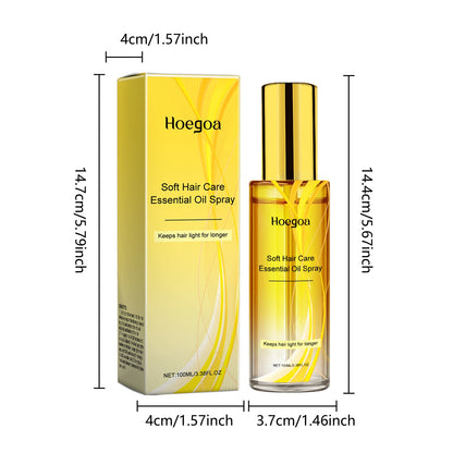 Hoegoa 100ml Hair Care Serum Oil Spray Nourish Scalp Smooth Hair Shine Conditioner Repair Dry Breakage Soften Hair Essential Oil