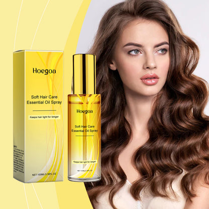 Hoegoa 100ml Hair Care Serum Oil Spray Nourish Scalp Smooth Hair Shine Conditioner Repair Dry Breakage Soften Hair Essential Oil