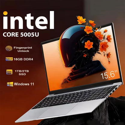 Windows 11 Laptops Computer Gaming Intel Core 5005U Computer 16GB RAM 1/2TB SSD Fingerprint Unlock 15.6" 1920*1080 Notebook PC - Kimlud
