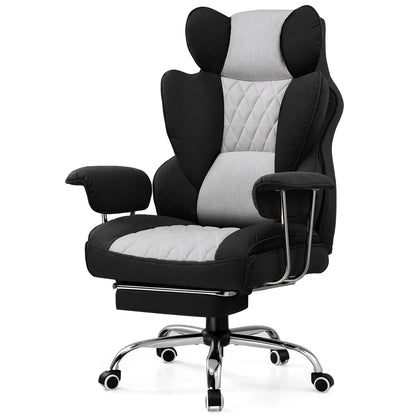 Big and Tall Gaming Chair with Pocket Spring Lumbar Support, Ergonomic Office Chair with Footrest - Kimlud