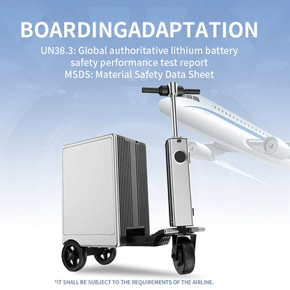 FENGJIU Luggage Electric Scooter USB Charging Bluetooth Electric Luggage Riding Scooter Suitcase Board the Plane Travel...