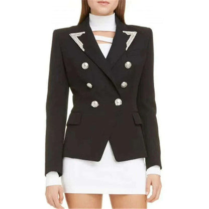 A3979 Miguarment Chinese Wholesalers Black Slim Blazer High Quality Double-breasted blazer Lady Jacket Coat Office Women blazer