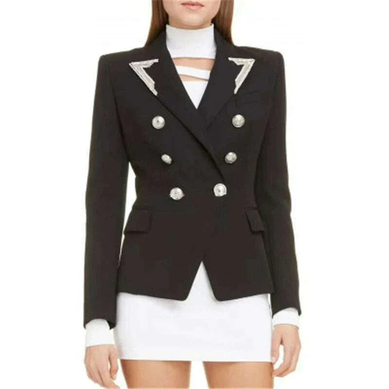 A3979 Miguarment Chinese Wholesalers Black Slim Blazer High Quality Double-breasted blazer Lady Jacket Coat Office Women blazer