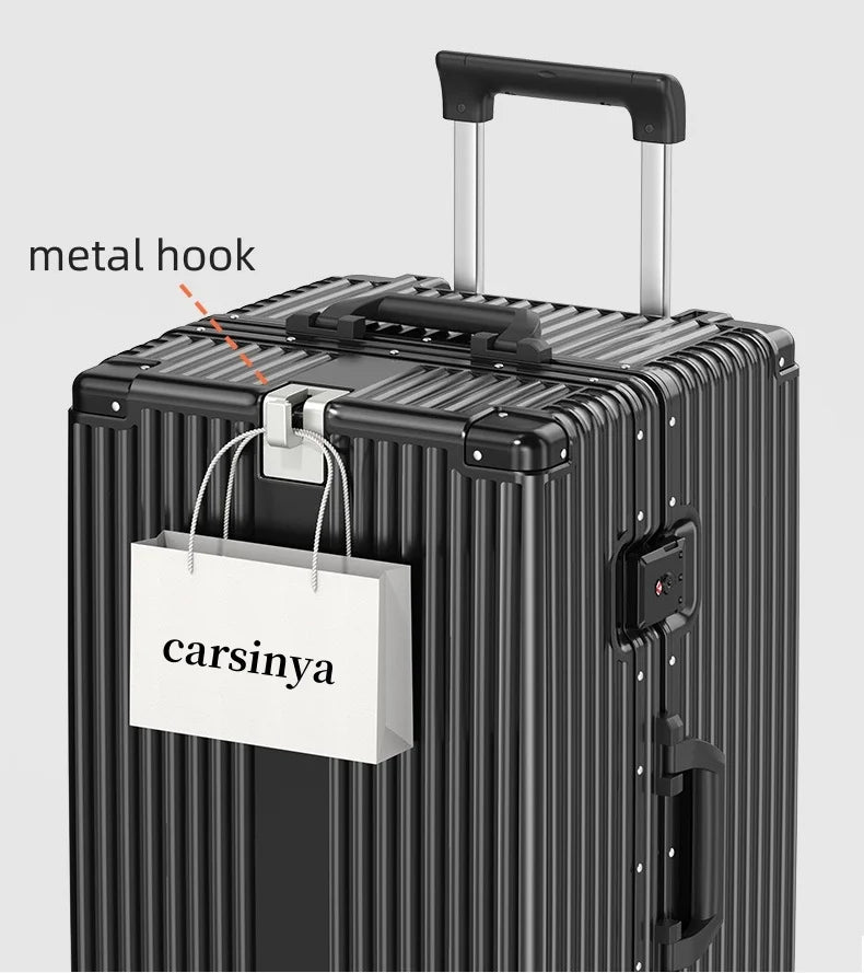 Super Large Carry on Luggage Aluminum Frame Rolling Suitcase PC Hard Sided Luggage With Spinner Wheels for Travel