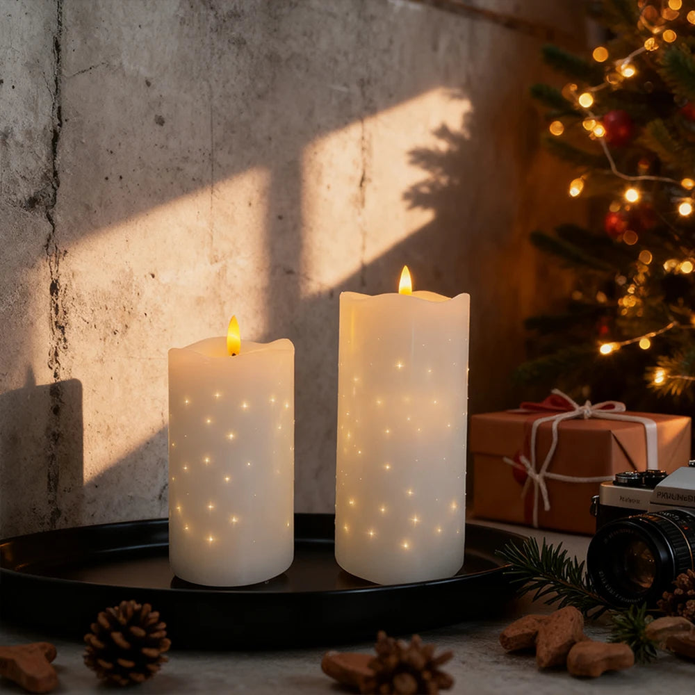 Fiber Optic LED Candle with Flashing Light - Perfect for Festivals & Daily Home Matching