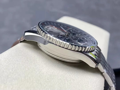 Men's Luxury Timing Watch 43mm Six Eye Exquisite Stainless Steel Strap  Aviation Designer Customized Watch