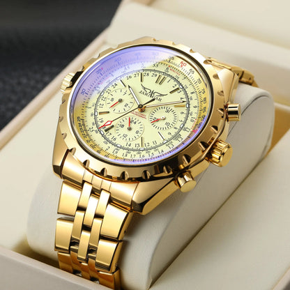 JARAGAR  Men  New Coming Big Face  Automatic Watches Stainless Steel Luxury Man Wristwatches