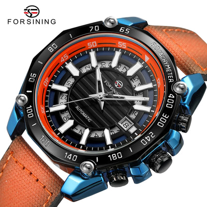 FORSINING New Automatic Mechanical Watch for Men Stainless Steel Waterproof Skeleton Watches Business Luxury Gold Wristwatches