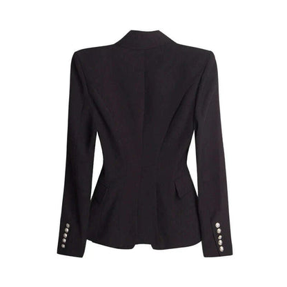 A3979 Miguarment Chinese Wholesalers Black Slim Blazer High Quality Double-breasted blazer Lady Jacket Coat Office Women blazer