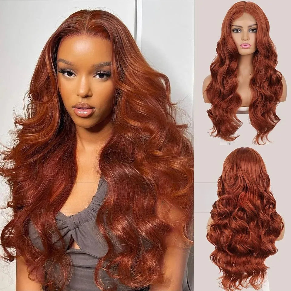 Europe and the United States Before the Lace Chemical Fiber Women's Big Wave Long Curly Hair Synthetic High Temperature Silk Wig