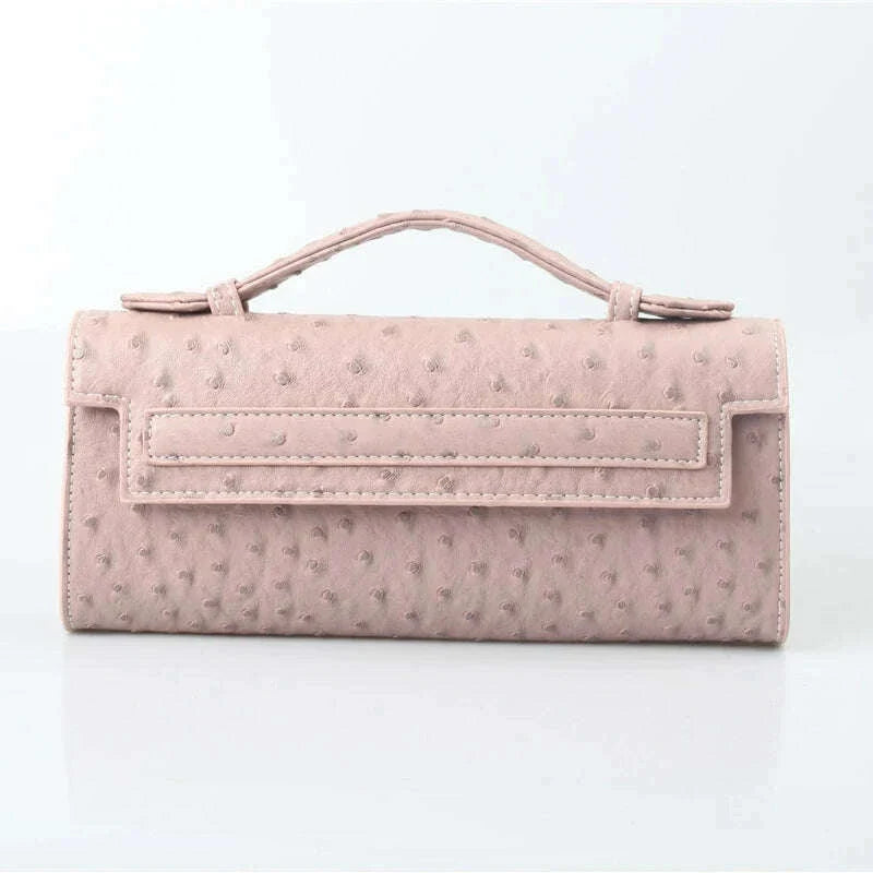 XMESSUN Customized Ostrich Pattern Long Clutch Bag PU Leather Party Tote Bag High Quality Designer Handbags Ins Trendy Bag