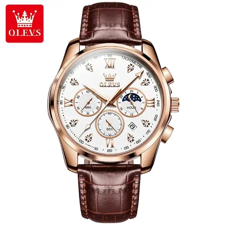 OEM Olevs Watches 2888 2023 New Men's Quartz Watch Fashion Luminous Hands with Date Waterproof Men's Watch Leather Band