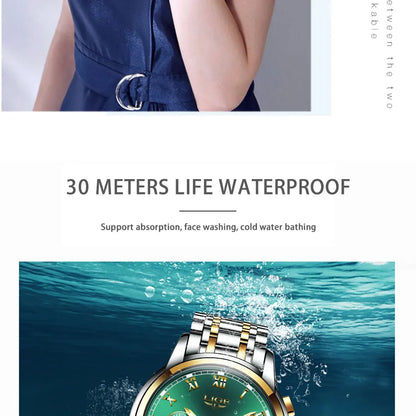 New Fashion Women Watches LIGE Top Brand Ladies Luxury Creative Steel Women Bracelet Watches Female Quartz Waterproof Watch Gift