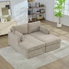 SZ USA Stock Chenille Upholstery Combination Sofa Bed With Cushions with Metal Legs - Kimlud