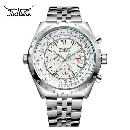 JARAGAR  Men  New Coming Big Face  Automatic Watches Stainless Steel Luxury Man Wristwatches