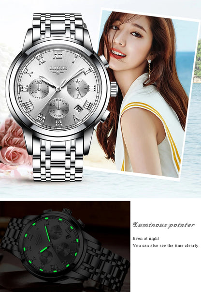 New Fashion Women Watches LIGE Top Brand Ladies Luxury Creative Steel Women Bracelet Watches Female Quartz Waterproof Watch Gift