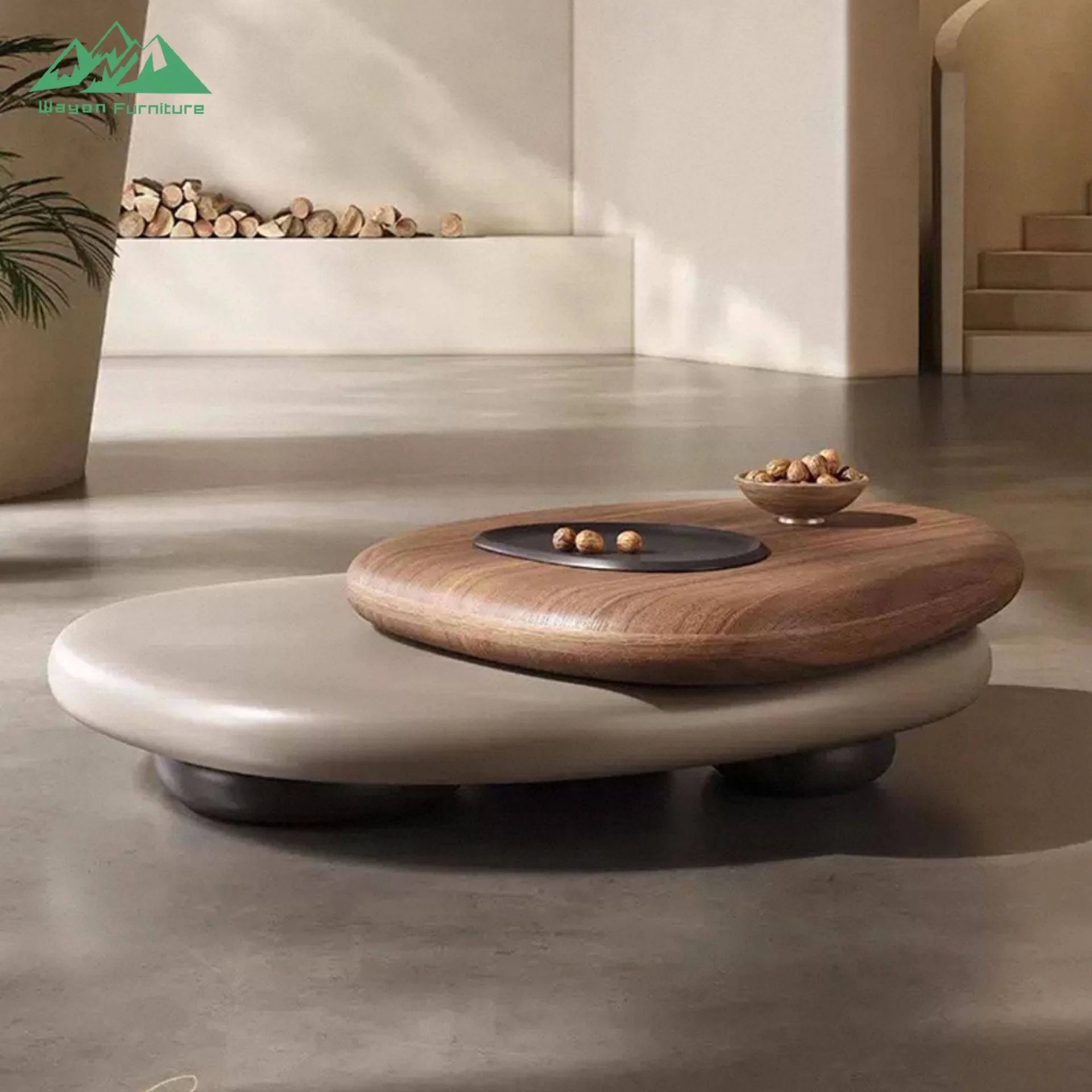 Wayon Modern Wabi Sabi Style Living Room Furniture Irregular Shape Nesting Coffee Table Set | Kimlud Office Premium Desk