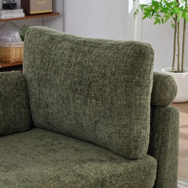 SZ USA Stock Chenille Upholstery Combination Sofa Bed With Cushions with Metal Legs - Kimlud