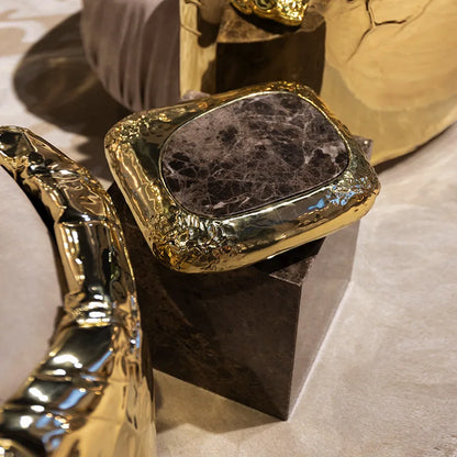 Boca Luxury Copper Base High-end Marble Side Table with Stylish Furniture for Interior Villa and Home Decor | Kimlud...