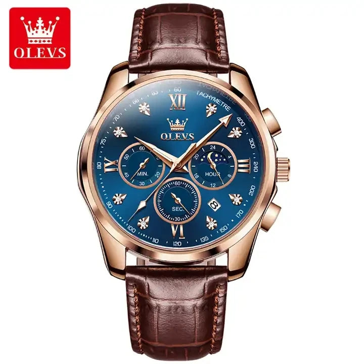 OEM Olevs Watches 2888 2023 New Men's Quartz Watch Fashion Luminous Hands with Date Waterproof Men's Watch Leather Band