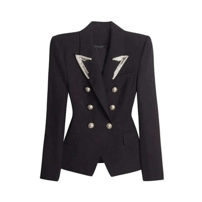 A3979 Miguarment Chinese Wholesalers Black Slim Blazer High Quality Double-breasted blazer Lady Jacket Coat Office Women blazer