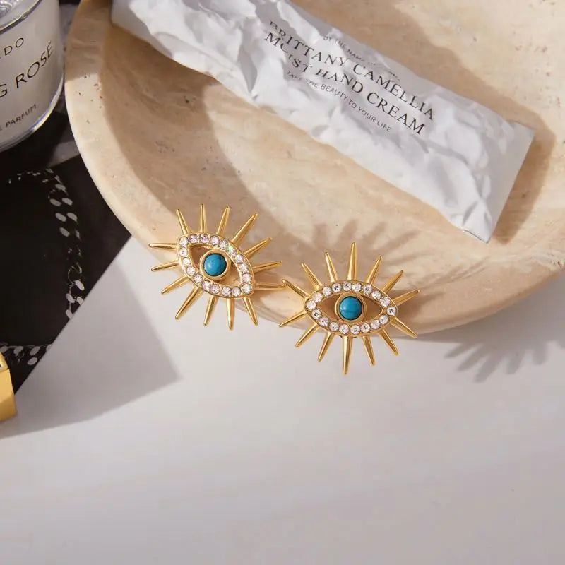 DIY Custom Jewellers Trendy Party Waterproof Tarnish Free 18k Gold Plated Stainless Steel Women Vertical Strips Stud Earrings