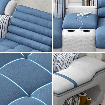 Modern Storage Compartment U Shaped Sectional 7 Seater Latex Luxury Furniture Living Room Fabrics Sofas Sets Supplier |...