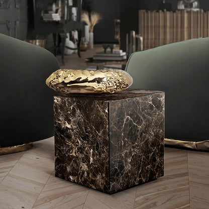 Boca Luxury Copper Base High-end Marble Side Table with Stylish Furniture for Interior Villa and Home Decor | Kimlud...