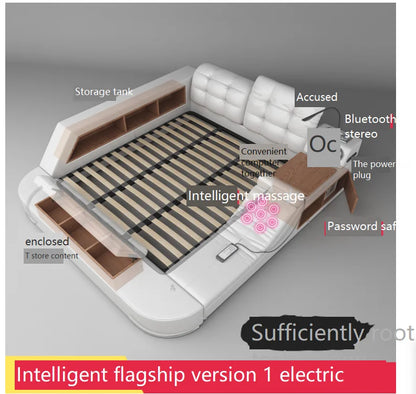 Foshan New environmentally friendly massage multifunctional tatami fabric bed, bed room furniture
