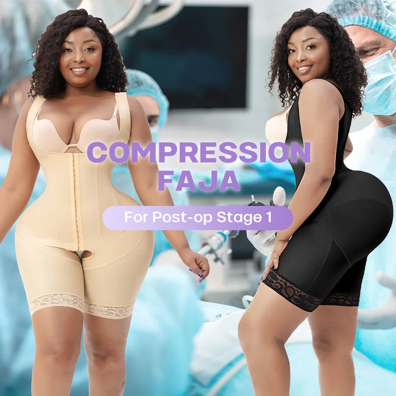 Post Surgery Stage 2 Lipo Lace Butt Lifter Tummy Control Body Girdle Bbl Shapewear Wholesale Fajas Colombianas Postparto 3 En 1