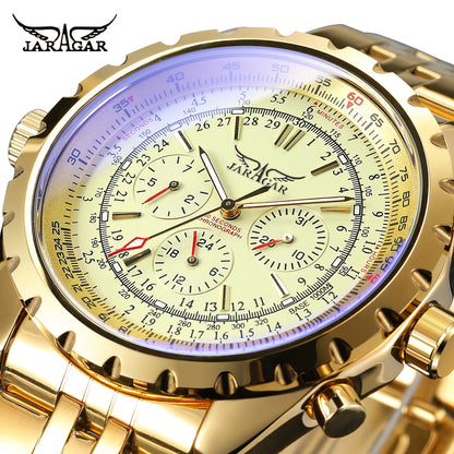 JARAGAR  Men  New Coming Big Face  Automatic Watches Stainless Steel Luxury Man Wristwatches