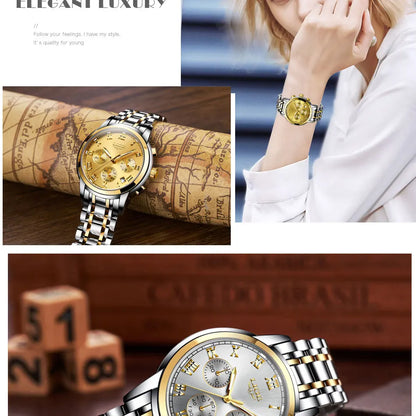 New Fashion Women Watches LIGE Top Brand Ladies Luxury Creative Steel Women Bracelet Watches Female Quartz Waterproof Watch Gift