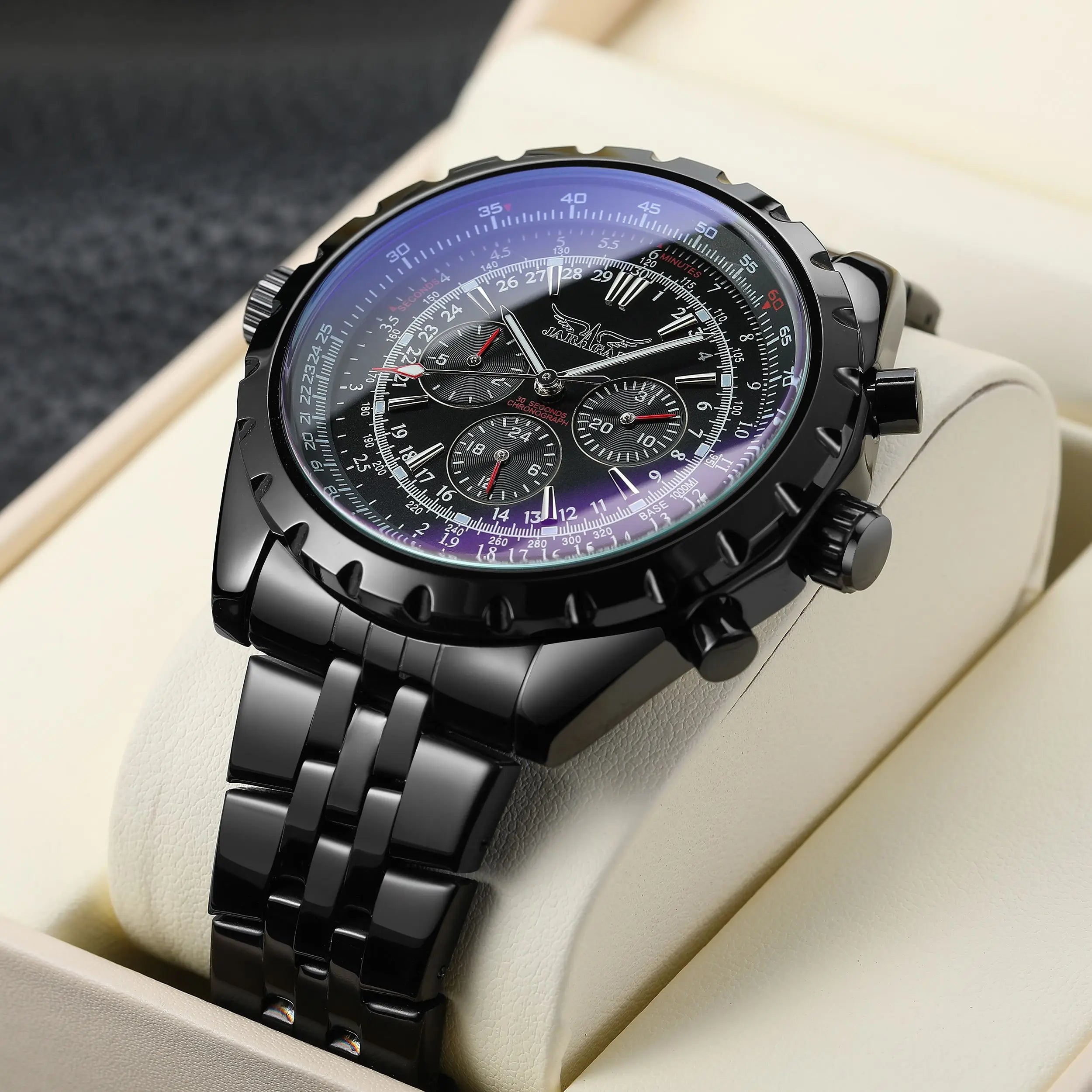 JARAGAR  Men  New Coming Big Face  Automatic Watches Stainless Steel Luxury Man Wristwatches