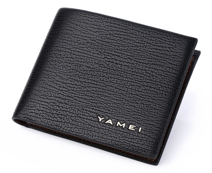 Customized Gifts Men's PU Wallet Casual Joker Soft Head Leather Short Wallet Ultra-thin Wallet