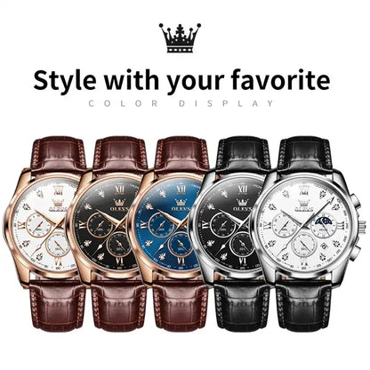 OEM Olevs Watches 2888 2023 New Men's Quartz Watch Fashion Luminous Hands with Date Waterproof Men's Watch Leather Band