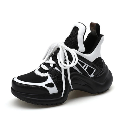 Chaussures Femmes Tendances Hot Pink Shoes Thick Lace Trendy Mujer Sneakers Casual Shoes - Kimlud