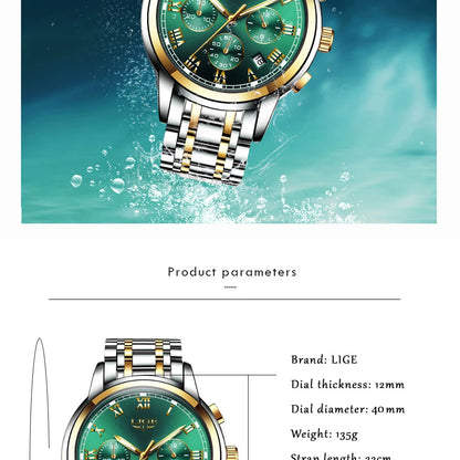 New Fashion Women Watches LIGE Top Brand Ladies Luxury Creative Steel Women Bracelet Watches Female Quartz Waterproof Watch Gift