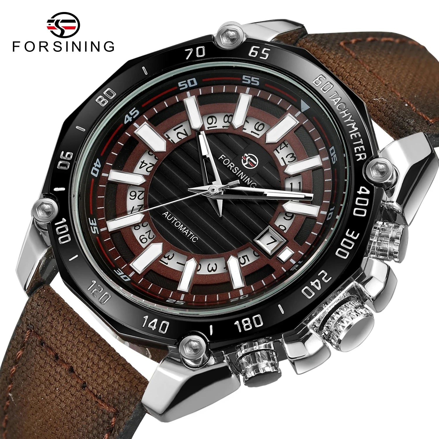 FORSINING New Automatic Mechanical Watch for Men Stainless Steel Waterproof Skeleton Watches Business Luxury Gold Wristwatches