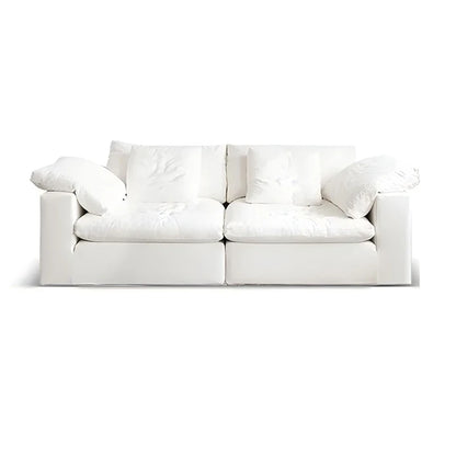 Wabi-Sabi Modern Furniture Square Sponge Upholstered Sectional Sofa Set Blended Cotton Linen Cover Eco-Friendly Durable...