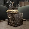Boca Luxury Copper Base High-end Marble Side Table with Stylish Furniture for Interior Villa and Home Decor | Kimlud...