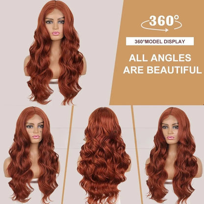 Europe and the United States Before the Lace Chemical Fiber Women's Big Wave Long Curly Hair Synthetic High Temperature Silk Wig