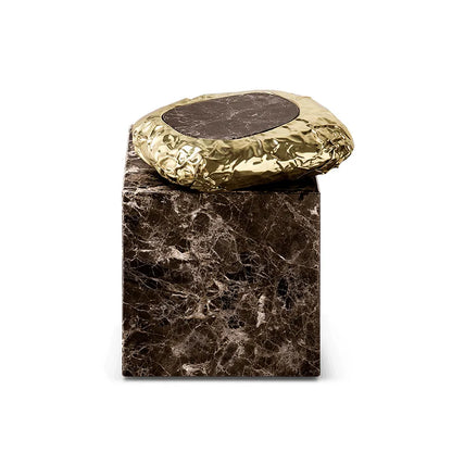 Boca Luxury Copper Base High-end Marble Side Table with Stylish Furniture for Interior Villa and Home Decor | Kimlud...