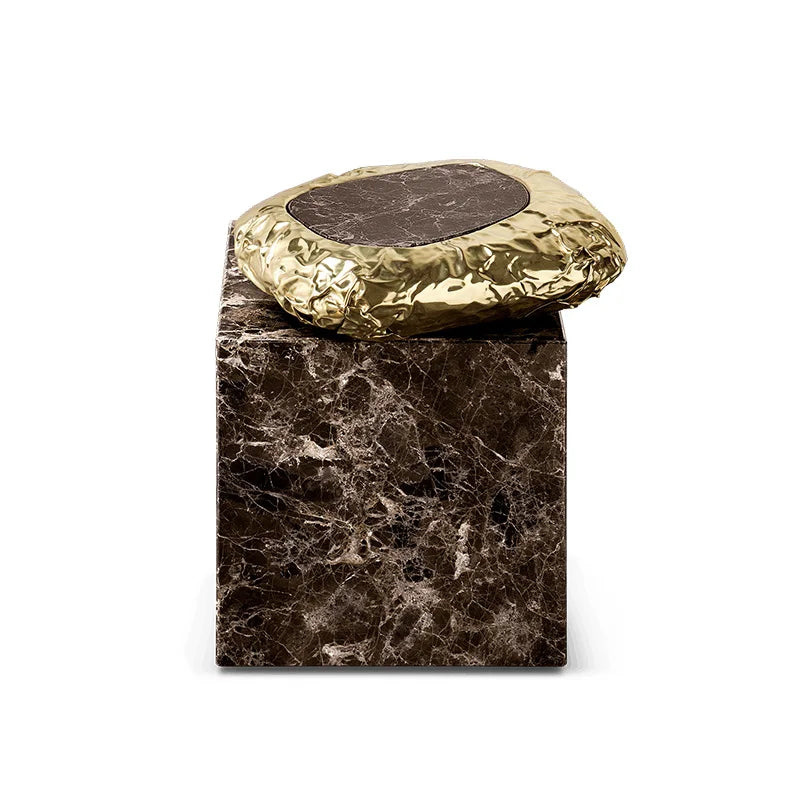 Boca Luxury Copper Base High-end Marble Side Table with Stylish Furniture for Interior Villa and Home Decor | Kimlud...