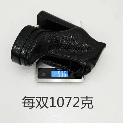 Botas De Mujer Zipper Side Think Bottom Winter Fall Knee High Leather Black Chunky Platform Women Boots