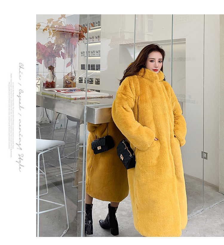 2024 New Winter Hooded Women Faux Fur Coat Ladies Thick Warm Long Fur Jacket Soft Tedy Female Loose Faux Fur Coats Outwear Parka
