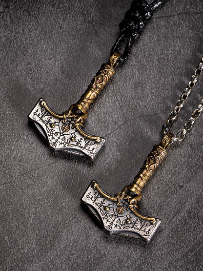 Trendy Men's Scandinavian Carved Quake Silver Single Necklace