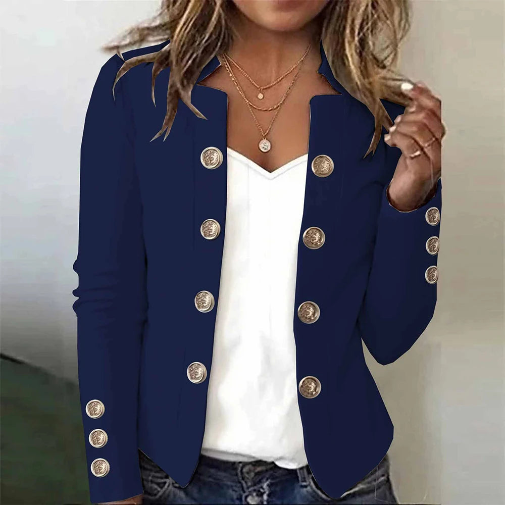 Women's Blazers Long Sleeve Suit Tops Fashion Slim Button Casual Office Coat Female Double Button Jackets For Women Tops