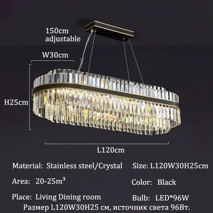 Modern Luxury Crystal Chandeliers Living Dining Room Bedroom Home Decor Pendant Lamp Duplex Villa Lustre Hanging Light Fixture - Kimlud