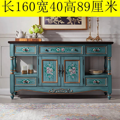 Side cabinet Solid wood American rural entrance cabinet Painted storage | Kimlud Mid Range Cabinet
