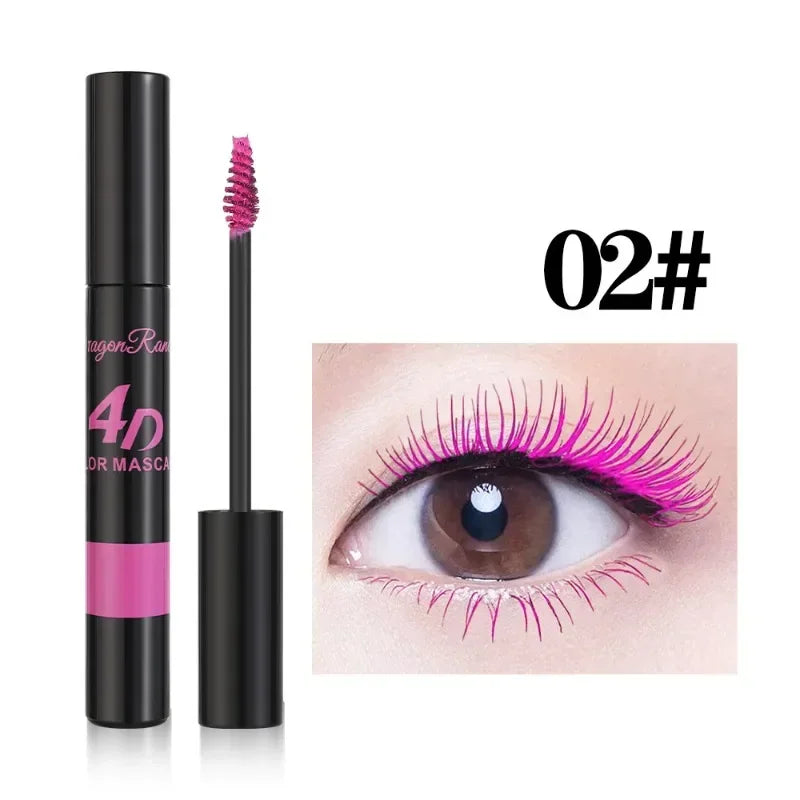Colored Mascara Makeup 4D Silky Natural Long Eyelashes Mascara Waterproof Long-lasting Extension Thick Lasting Curling Mascara